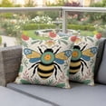 thumbnail image 6 of 2 Pack Outdoor Waterproof Throw Pillow Covers,Farm Bee Flower Leaves Decorative Square Pillow Case Patio Pillowcases for Chair Couch Sofa 16x16in, 6 of 9