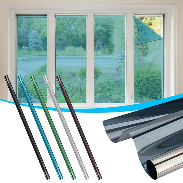 Película solar para ventanas de aislamiento térmico | Tinte de espejo unidireccional para el hogar y la oficina | PET a prueba de explosiones, UV y bloqueo de calor | Alta definición | Fácil