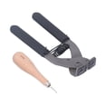 thumbnail image 1 of Leather Scratch Awl, Convenient Practical Black Handle Carbon Steel Leather Silent  Awl Kit  For Leathercraft, 1 of 8