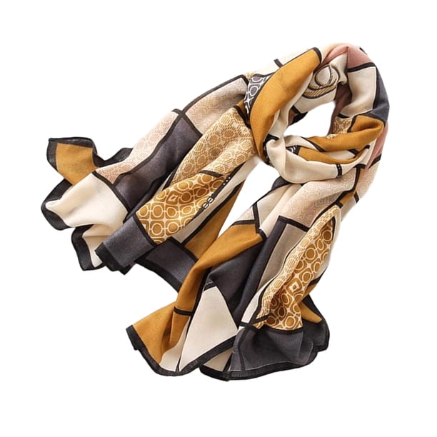 Jumpingount Manténgase a la moda en cualquier ocasión, bufanda de algodón para mujer de marca de lujo con estampado de señora Beach Head Accesorios de disfraces Amarillo