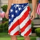 thumbnail image 1 of WILLBEST Pantalones Cortos Cargo para Hombre, Pantalones Cortos de Verano para Hombre, Holgados, con Cordones, con Estampado de Bandera Roja y Azul, Estilo Casual, 1 of 4
