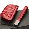 thumbnail image 5 of Vitodeco Genuine Leather Smart Key Fob Case with Leather Key Strap Compatible for Chevrolet Corvette (2020 - 2026 Models) - 7-Button, Red, 5 of 6