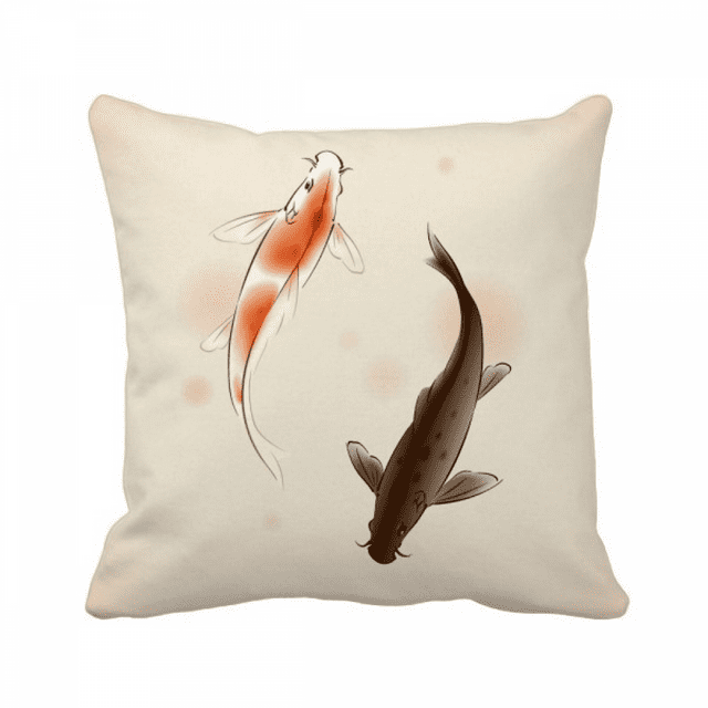 Chinois Traditionnel Japonais Chanceux Poisson Jeter Oreiller Couchage Canapé Housse de Coussin
