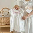 thumbnail image 2 of Robes d'Été pour Filles en Bas Âge Robe Sans Manches en Dentelle Florale avec Volants Tenue Décontractée pour Enfants Taille 2-3T, 2 of 6