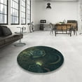 thumbnail image 3 of Ahgly Company Indoor Round Patterned Midnight Gray Area Rugs, 4' Round, 3 of 6