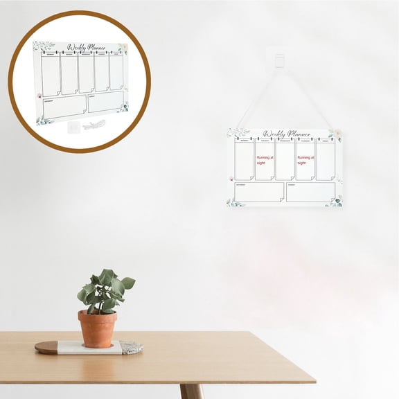 LEORX 1Set Transparent Acrylic Writing Board Hanging Memo Board for Reusable Note Taking