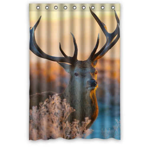 YUSDECOR Cute Frozen Reindeer Shower Curtain Polyester Fabric Bathroom Shower Curtain 48x72 inches