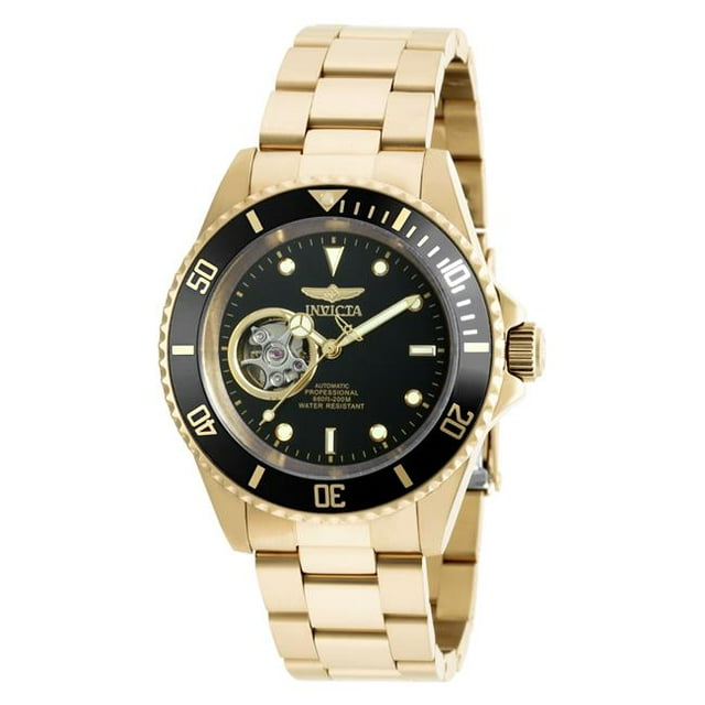 Invicta 20436 20 mm Mens Pro Diver Automatic 3 Hand Black Dial Watch