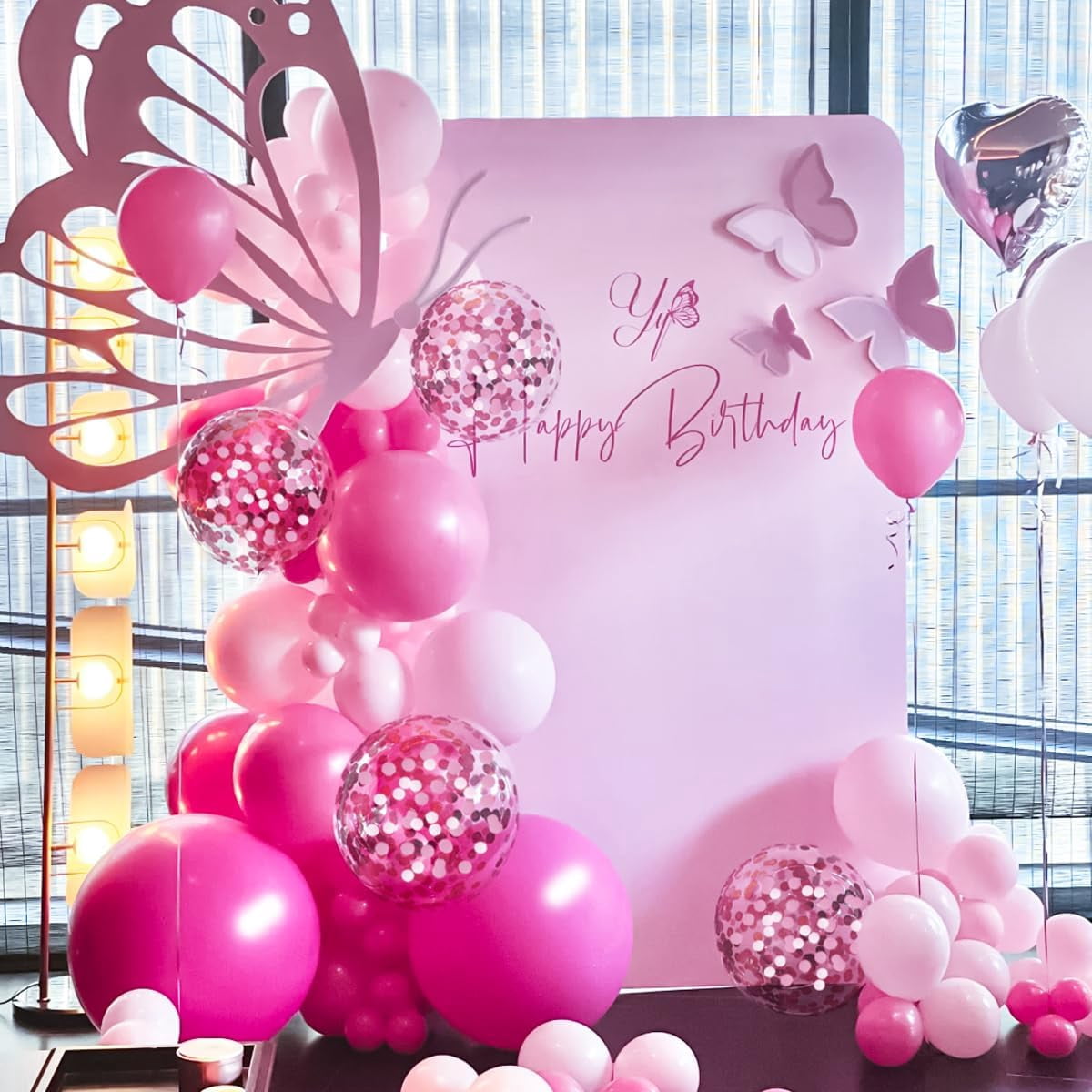 Pink Balloon Garland Arch Kit, 156 Pcs Hot Pink Light Pastel Pink Metallic Balloons Different Size 18 12 10 5 inch for Baby Shower Bridal Birthday Princess Wedding Party Decorations