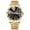 Polygonal all-gold strap - Superior black finish, variant on Men's watch, waterproof, luminous, dual calendar, men's quartz watch, trendy men's watch, fashionable wristwatch, men's watch