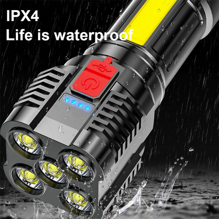 2023 Sale Five-Nuclear Explosion LED Flashlight Waterproof Super Bright  Rechargeable Camping Flashlight Table Lamp Outdoor Lighting 