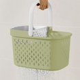 thumbnail image 7 of Plastic Storage Basket with Handle, Portable Shower Caddy with Drain Tray, Tote Organizer Basket Bin for Bathroom Kitchen Dorm Room Bedroom, 1 Pcs, 10.73x7.48x6.57", 7 of 7