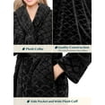 thumbnail image 5 of PAVILIA Black Short Robes for Women, Plush Soft Womens Bathrobe Lightweight, Fluffy Fuzzy Cozy Women’s Bath Robe Knee Length, Shower Spa House Kimono Robe, S/M, 5 of 8