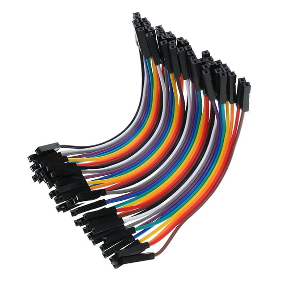 Raindrops 40pcs Female to Female Jumper Wires Compatible for Breadboard 2.54mm Spacing 10cm Length