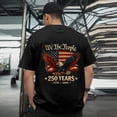 thumbnail image 2 of UngA 250th Anniversary USA Shirts for Men American Flag T-Shirt 4th of July Shirt 250 Years Birthday Patriotic Tops T Shirts for Man Black,S, 2 of 6