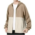 thumbnail image 2 of Zedker Men's Waterproof Hiking Jacket Windproof Windbreaker Camping Cycling Running Trekking Jackets with Pockets Khaki L, 2 of 9