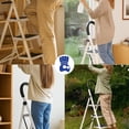 thumbnail image 5 of Set de 2 Escaleras Plegables Multifuncionales Bluelander, Tubular 3 Peldaños, Antideslizante, Blanco, 5 of 5