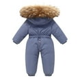 thumbnail image 6 of KAUOD Toddler One Piece Snowsuits Faux-F𝐮r Hood Winter Snow Suits Jumpsuits Kids Baby Thick Warm Waterproof Ski Suits, 6 of 6