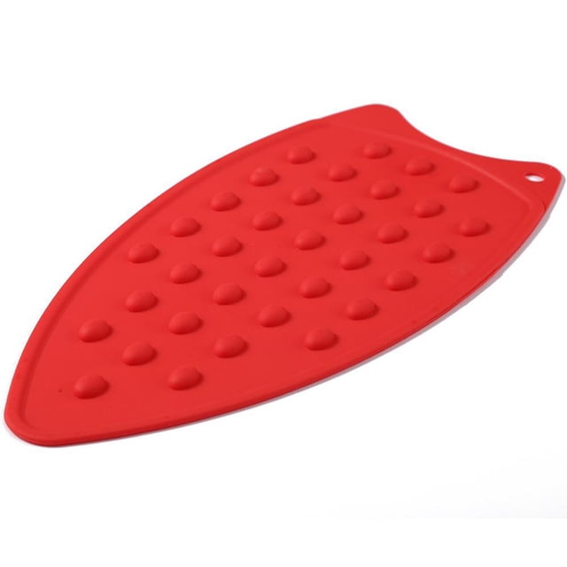 (rojo) Alfombrilla de hierro de silicona antideslizante resistente al calor Protección de seguridad caliente Almohadilla de descanso para planchar, Almohadilla de descanso para plancha, Almo