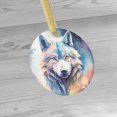 thumbnail image 3 of Cool Pastel Watercolor Wolf Animal Abstract Wolves Animals Colorful Design Novelty Glossy Ceramic Christmas Ornament Xmas Holiday Tree Gift Decor, 3 of 3