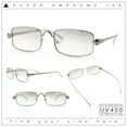 thumbnail image 2 of Narrow Rectangle Luxury Leopard Head Jewel Hinges Metal Rim Sunglasses Silver - Clear Mirror, 2 of 8