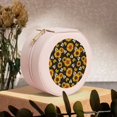 thumbnail image 6 of Yiaed Sunflowers And Bww Print Travel Jewelry Case Bridesmaid Gift Boxes Jewelry Travel Organizer Small Round Jewelry Box Mini Storage-Pink, 6 of 7