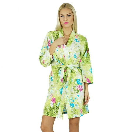 

Bimba Women Short Cotton Robe Bridesmaid Getting Ready Wrap Cover Up