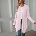 thumbnail image 6 of IROINNID Women's Cardigan Open Front Coat Solid Color Long Sleeve Leisure Casual Jackets Open Front Tops Coat, Pink, 6 of 9