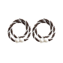 2X Magnetic Curtain Tape,Strong Magnetic Curtain Tiebacks Modern Simple Style Drape Tie Backs Convenient Decorative Weave Rope Curtain Holdbacks For Thin Or Thick Home & Office Window Draperies