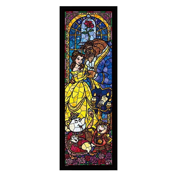 Cuadros Decorativos Punto de Cruz Completo 11CT Algodón La Bella y La Bestia Bordado Estampado (30x90cm) Tmvgtek embutido en tela