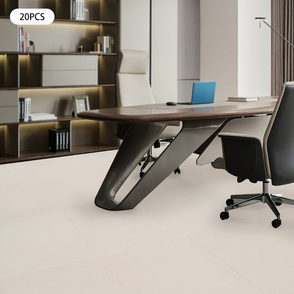 Wildnix Beige Self-Adhesive Floor Tiles, Modern Peel and Stick Carpet Tiles, Non-Slip Handmade Fabric with TPR Backing, 20-Piece Set