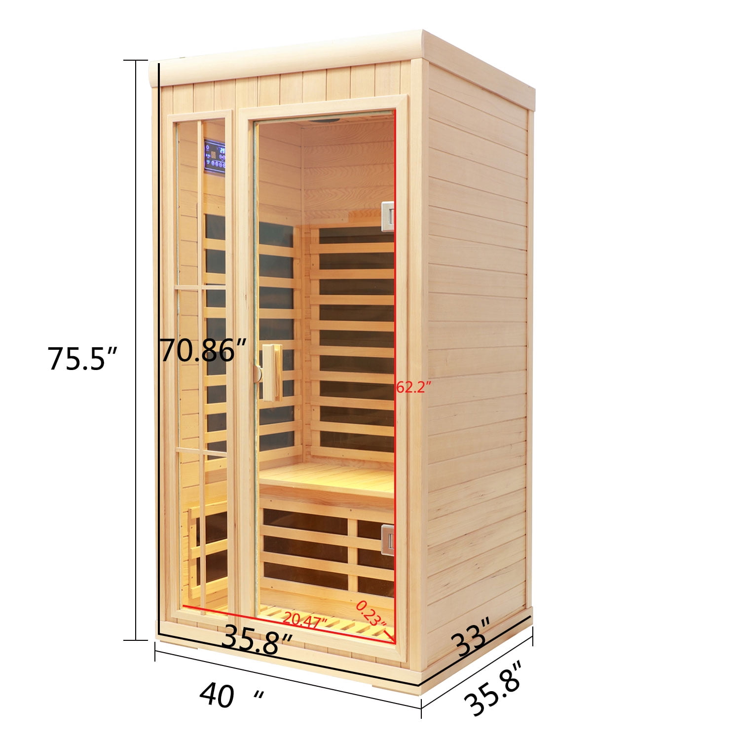 KUNSANA Single Graphene Far Infrared Sauna Room, 1 Person Indoor Sauna
