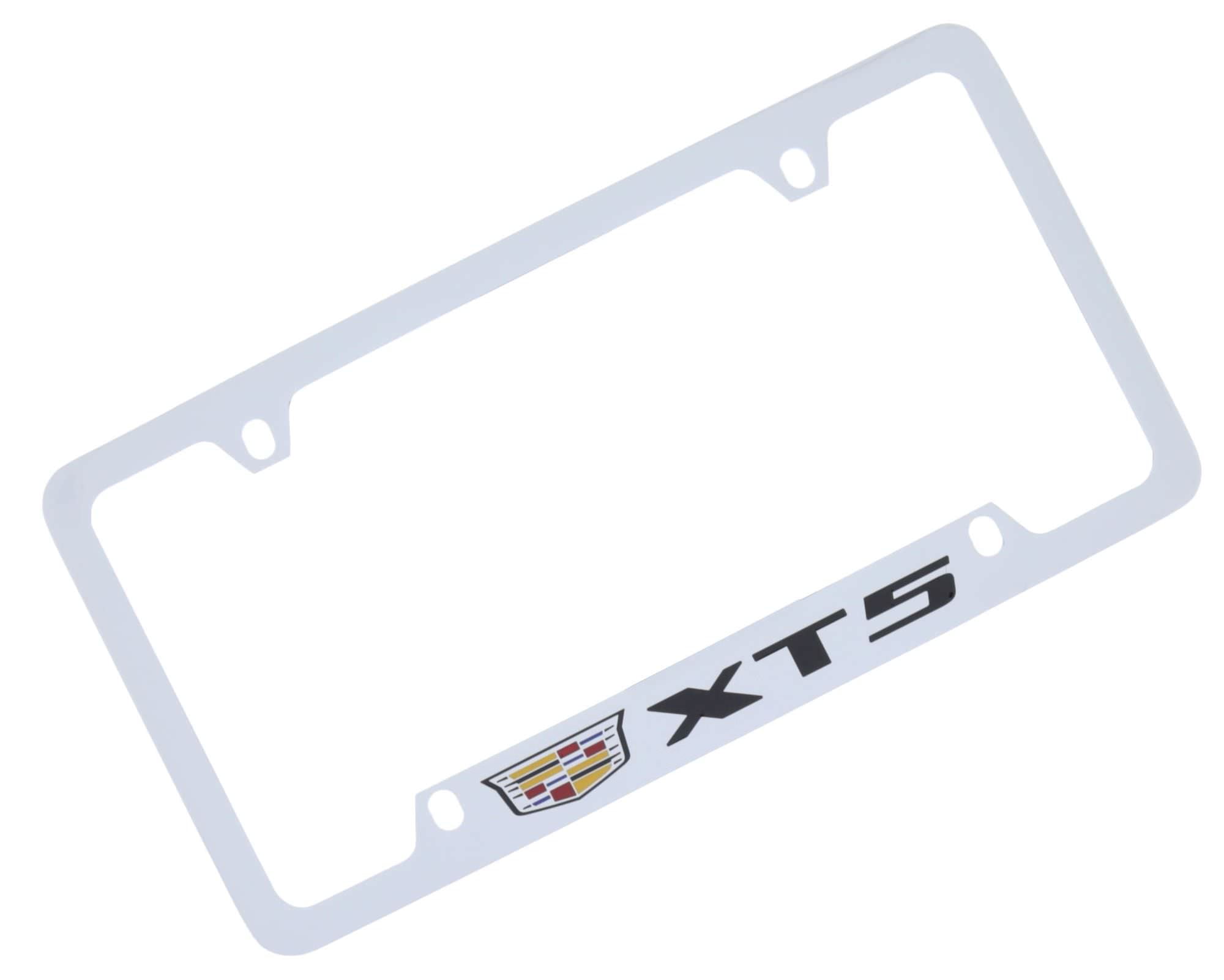 Cadillac XT5 Brass License Plate Frame with Chrome Finish (4 hole