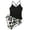 Blck, variant on Girl Tankini Swimsuits with Shorts Girl Swim Top Size 7 Tropical Print Two Piece Bathing Suit Adjustable Straps Padded Swimwear, Size 15-16 Years,Blck