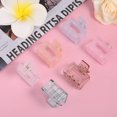 thumbnail image 2 of Langgg 6pcs Plastic Small Claw Clips For Thin Hair Available In Multiple Colors Easy To Lightweight purple white orange 1Set, 2 of 6