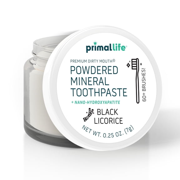 Primal Life Organics Dirty Mouth Toothpowder, Black Licorice, Travel 0.25 oz