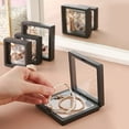 thumbnail image 6 of 10 Pack 3D Floating Frame Display Holder Stands, 3.54 in Floating Display Case Transparent PE Jewelry Storage Box Suspension Frame for Challenge Coin AA Medallions Medal, Black, 6 of 8