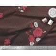 thumbnail image 2 of Soimoi Poly Georgette Fabric Dot,Leaves & Rose Flower Print Fabric by the Yard 52 Inch Wide, 2 of 3