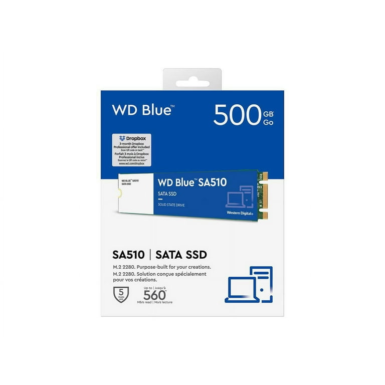 Western Digital 500GB WD Blue SA510 SATA SSD, Internal M.2