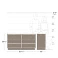 thumbnail image 3 of Maklaine Contemporary Engineered Wood 6 Drawer Dresser in Oak, 3 of 9