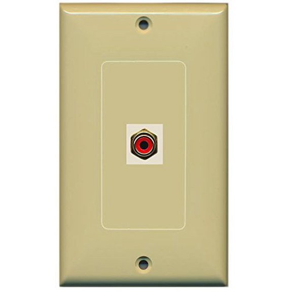 RiteAV RCA Red (Ivory) Wall Plate 1 Gang Decorative Ivory