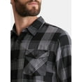 thumbnail image 4 of Burnside Men's and Big Men's Modern Fit Plaid Flannel Shirt with Long Sleeves, Sizes S-2XL, 4 of 5