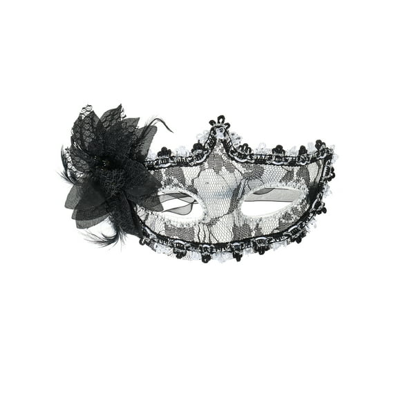 Way to Celebrate Halloween Embellished Black and Silver Face Mask, 1 Piece