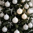 thumbnail image 4 of Fllostpr 24PC Glitter Christmas Ball Ornament Set, Festive Shatterproof Hanging Decor for Xmas Tree Wreath Garland Mantel, White 2.4", 4 of 6