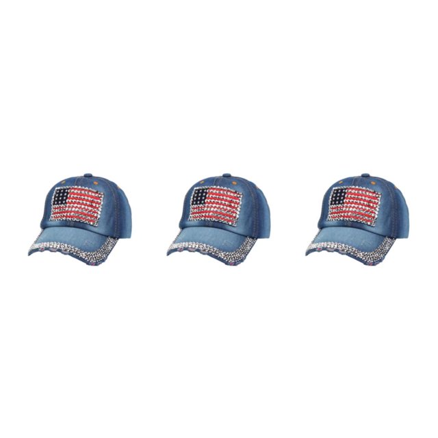 kurtrusly Sun Protection Cap With Adjustable Strap For Baseball Lovers Baseball Cap Polyester Hat Multi-colors Fashionable Denim 3 3Set
