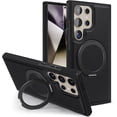 thumbnail image 1 of MYKOMI for Samsung Galaxy S24 Ultra Case Leather Magnetic [Compatible with MagSafe][360°Rotatable Ring Stand & Kickstand] Phone Cover for Samsung S24 Ultra, 1 of 6