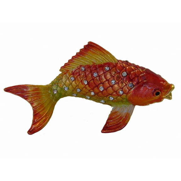 Bejeweled GoldFish Statue Bringing Wealth