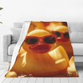 thumbnail image 4 of Salouo Sunglasses Yellow Duck Print Bed Blankets,Flannel Blanket Comfortable Air Conditioning Blanket Lightweight Blanket for Sofa Bed Travel & Couch -80"x60", 4 of 8