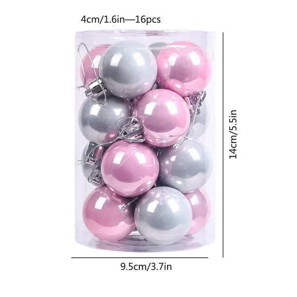 Decoraciones navideñas, adornos navideños, regalos de Navidad. 16 piezas de adornos para el árbol de Navidad de 4 cm: juego de bolas navideñas, decoración para el hogar.