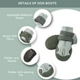 thumbnail image 4 of Dog boots with high visibility reflective strips at night, durable and puncture resistant soles, suitable for hiking, running, and city strolls, 4 of 10